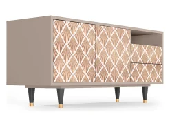 Clearance Mueble de TV - 125х56х41 cm - T7 - Pastel Sunrise, Latte Bege