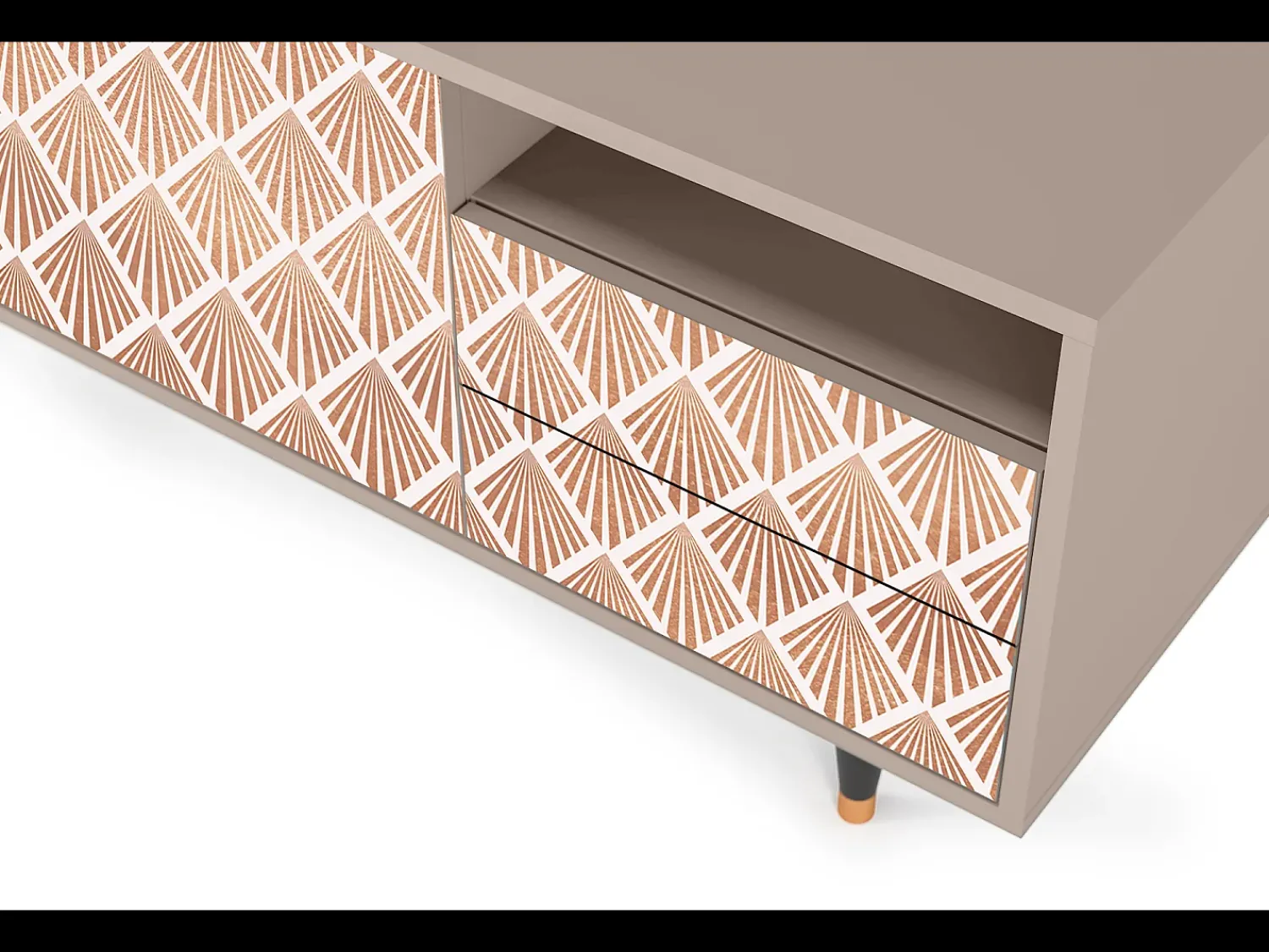 Clearance Mueble de TV - 125х56х41 cm - T7 - Pastel Sunrise, Latte Bege