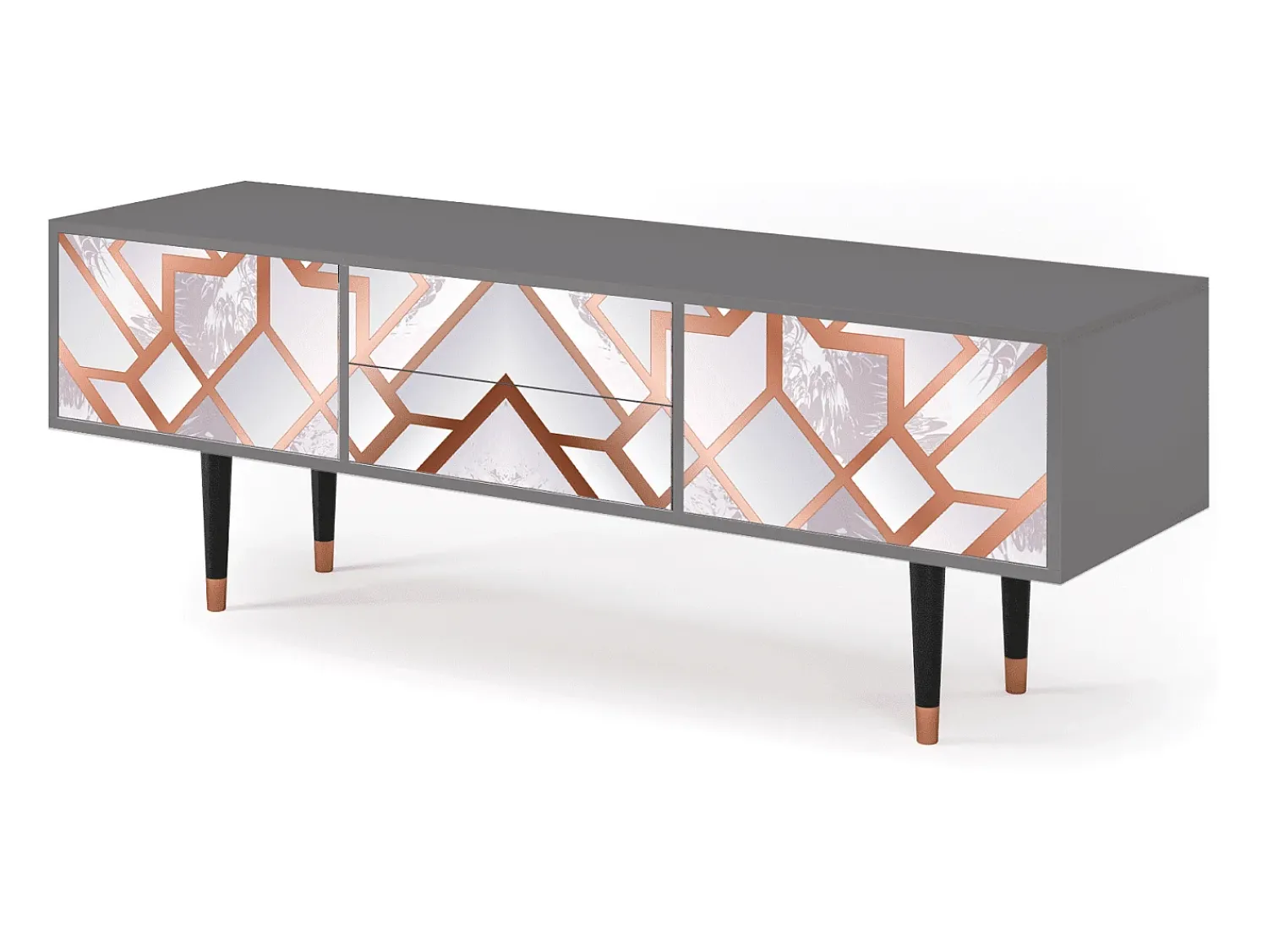 Móvel De Tv| Mueble de TV - 170х59х48 cm - T4 - Pastel Fairytale, Cinza Cinzento