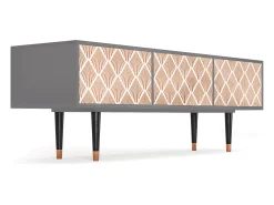 Móvel De Tv* Mueble de TV - 170х59х48 cm - T4 - Pastel Sunrise, Cinza Cinzento