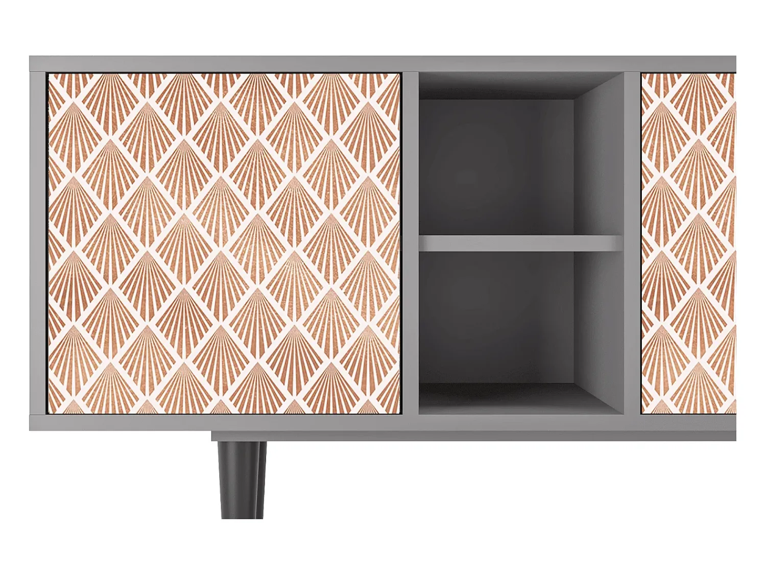 Móvel De Tv| Mueble de TV - 150х69х41 cm - T5 - Pastel Sunrise, Cinza Cinzento