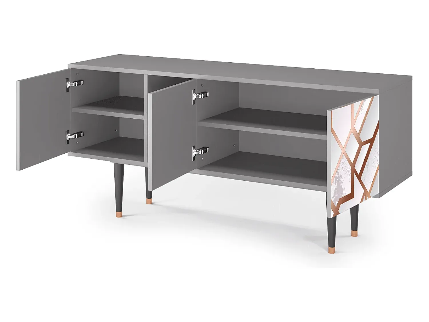 Mueble de TV - 150х69х41 cm - T5 - Pastel Fairytale, Cinza^ Móvel De Tv