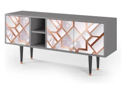 Mueble de TV - 150х69х41 cm - T5 - Pastel Fairytale, Cinza^ Móvel De Tv