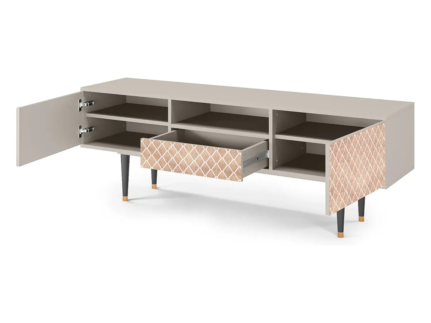 Móvel De Tv* Mueble de TV - 170х59х41 cm - T6 - Pastel Sunrise, Areia Bege