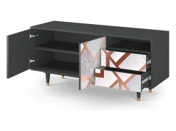 Móvel De Tv| Mueble de TV - 125х56х41 cm - T7 - Pastel Fairytale, Antracite Cinza antracite