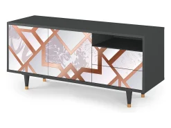 Móvel De Tv| Mueble de TV - 125х56х41 cm - T7 - Pastel Fairytale, Antracite Cinza antracite