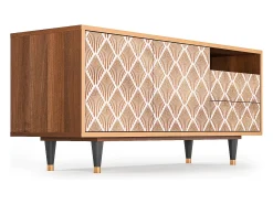 Móvel De Tv| Mueble de TV - 125х56х41 cm - T7 - Pastel Sunrise, Nogueira Castanho