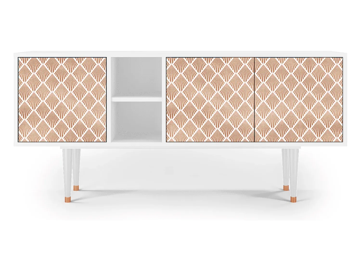 Móvel De Tv* Mueble de TV - 150х69х41 cm - T5 - Pastel Sunrise, Branco Bege