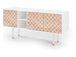 Móvel De Tv* Mueble de TV - 150х69х41 cm - T5 - Pastel Sunrise, Branco Bege