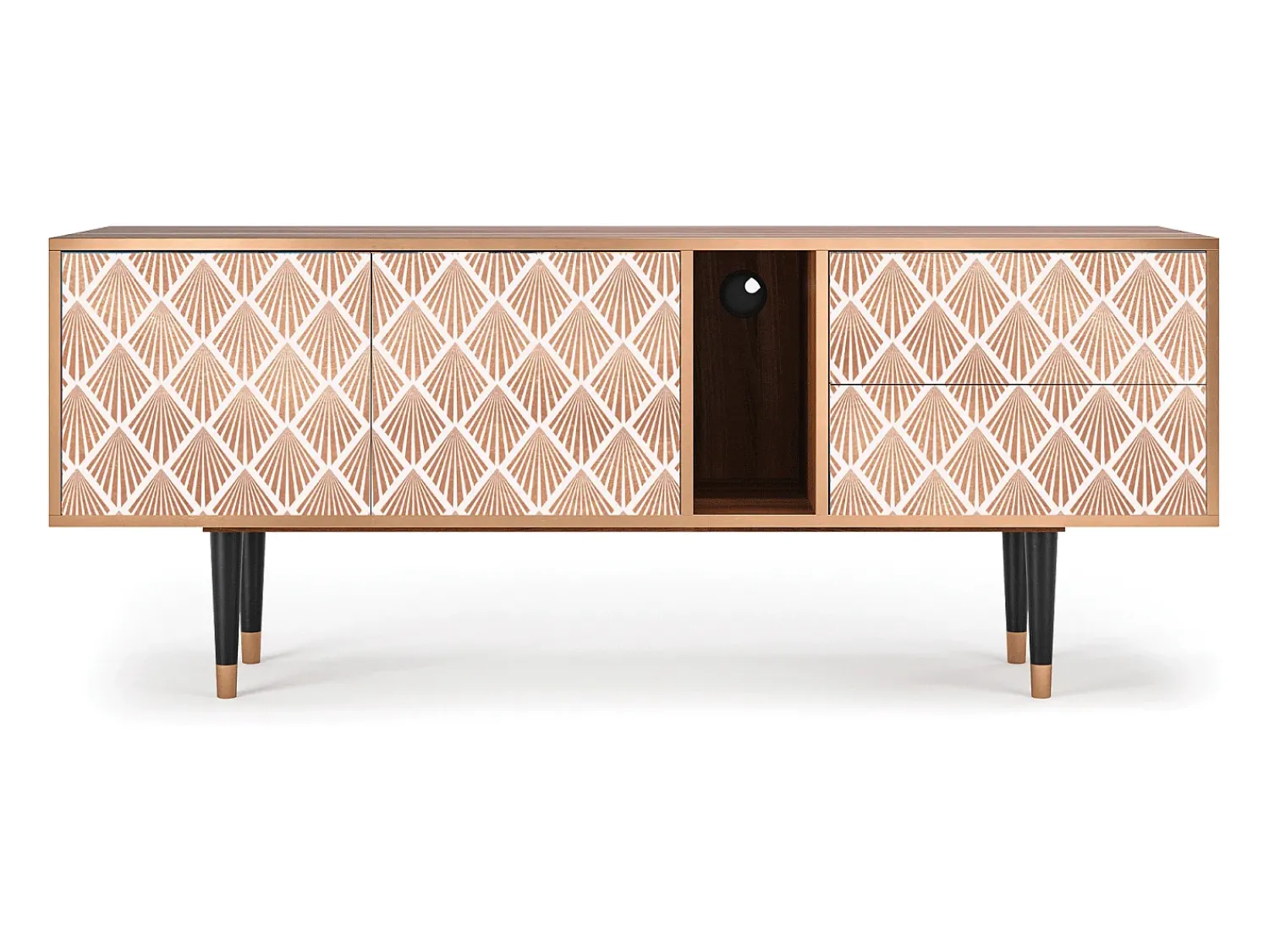Móvel De Tv| Mueble de TV - 170х69х48 cm - T1 - Pastel Sunrise, Nogueira Castanho