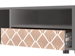 Móvel De Tv* Mueble de TV - 115х59х48 cm - T3 - Pastel Sunrise, Cinza Cinzento