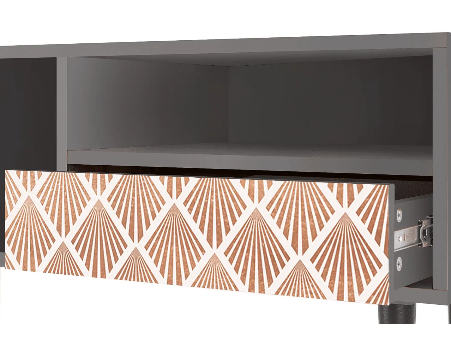 Móvel De Tv* Mueble de TV - 115х59х48 cm - T3 - Pastel Sunrise, Cinza Cinzento