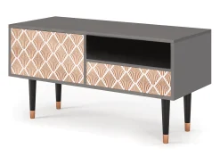 Móvel De Tv* Mueble de TV - 115х59х48 cm - T3 - Pastel Sunrise, Cinza Cinzento