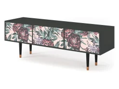 Outlet Mueble de TV - 170х59х48 cm - T4 - Peach Peonies, Antracite Cinza antracite