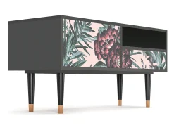 Outlet Mueble de TV - 115х59х48 cm - T3 - Peach Peonies, Antracite Cinza antracite