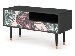 Outlet Mueble de TV - 115х59х48 cm - T3 - Peach Peonies, Antracite Cinza antracite