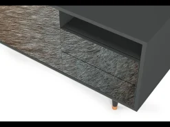 Móvel De Tv| Mueble de TV - 125х56х41 cm - T7 - Peanut Hair, Antracite Cinza antracite