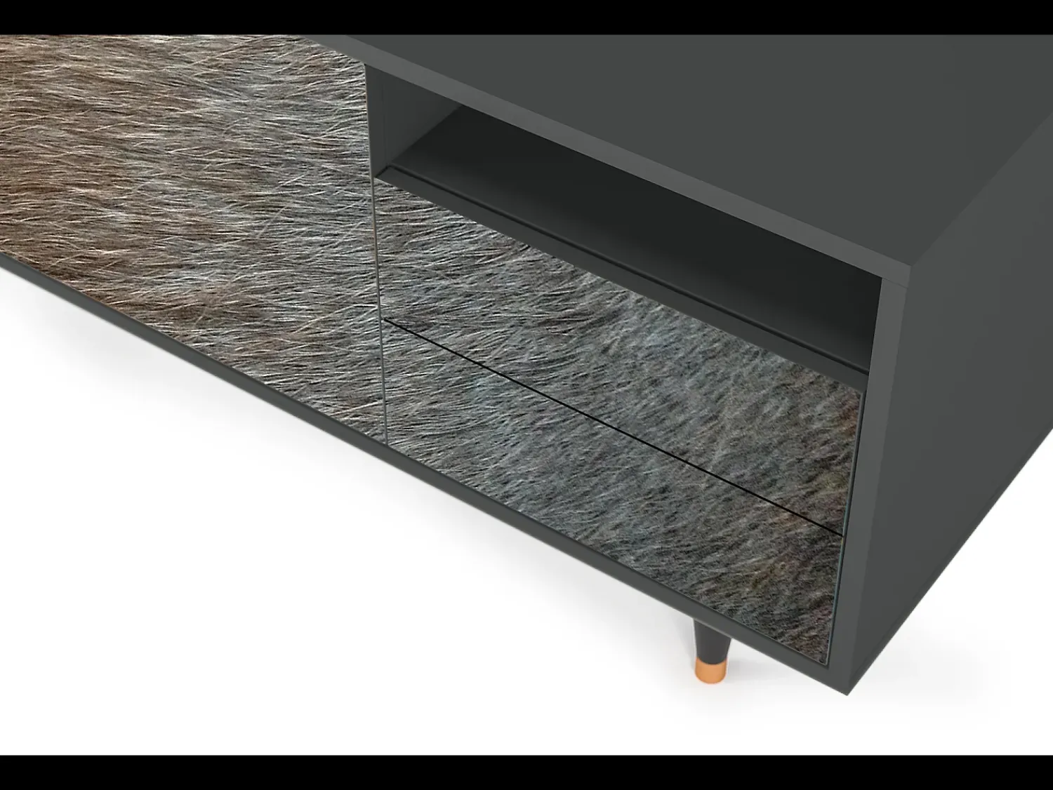 Móvel De Tv| Mueble de TV - 125х56х41 cm - T7 - Peanut Hair, Antracite Cinza antracite
