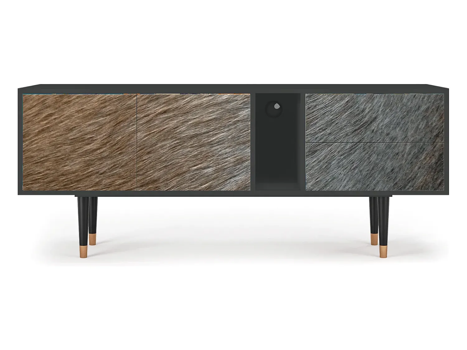 Móvel De Tv* Mueble de TV - 170х69х48 cm - T1 - Peanut Hair, Antracite Cinza antracite