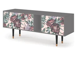 Discount Mueble de TV - 170х69х48 cm - T1 - Peach Peonies, Cinza Cinzento