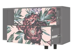 Discount Mueble de TV - 170х69х48 cm - T1 - Peach Peonies, Cinza Cinzento