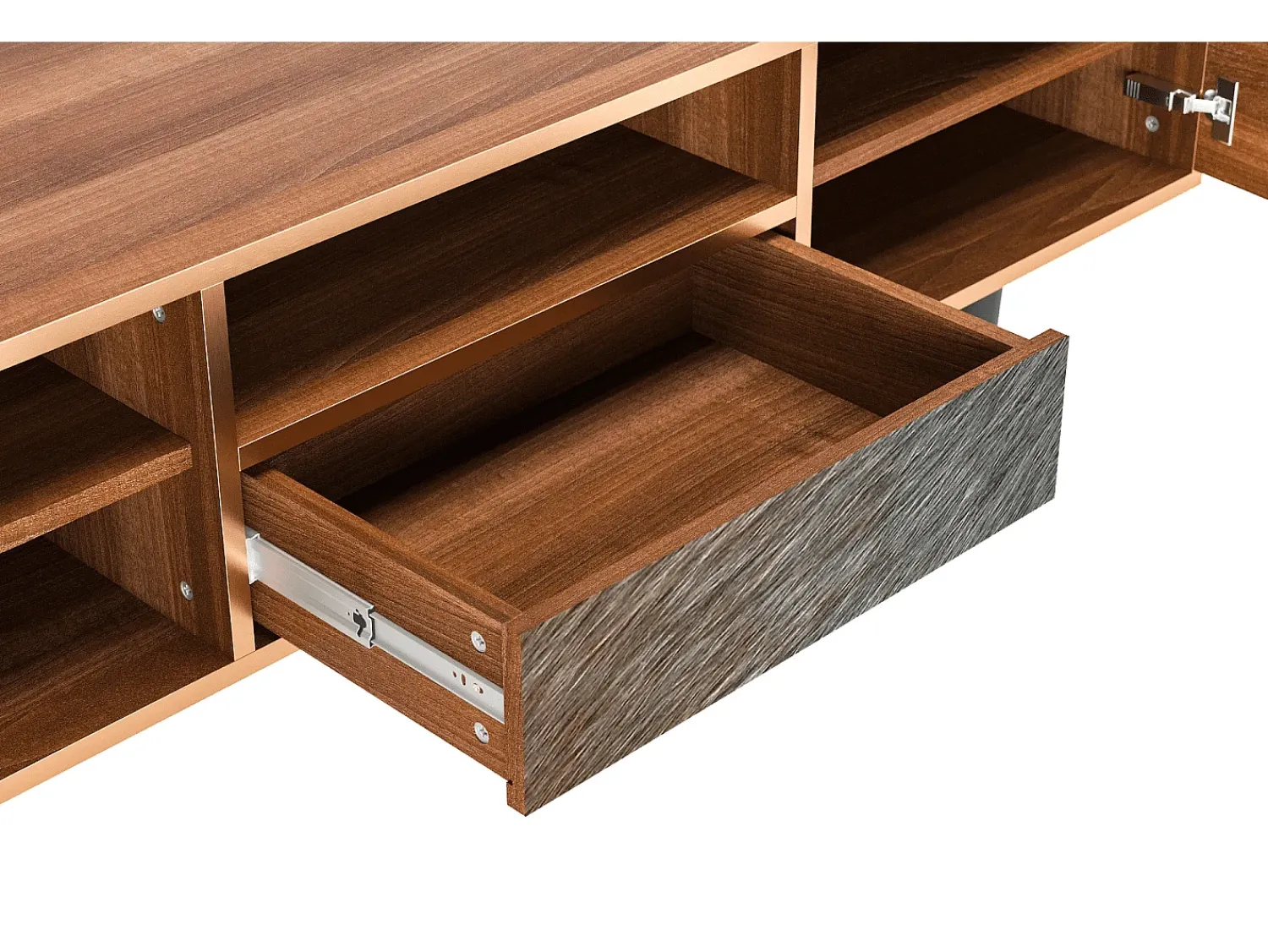 Outlet Mueble de TV - 170х59х41 cm - T6 - Peanut Hair, Nogueira Castanho