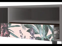 Mueble de TV - 115х59х48 cm - T3 - Peach Peonies, Cinza^ Móvel De Tv