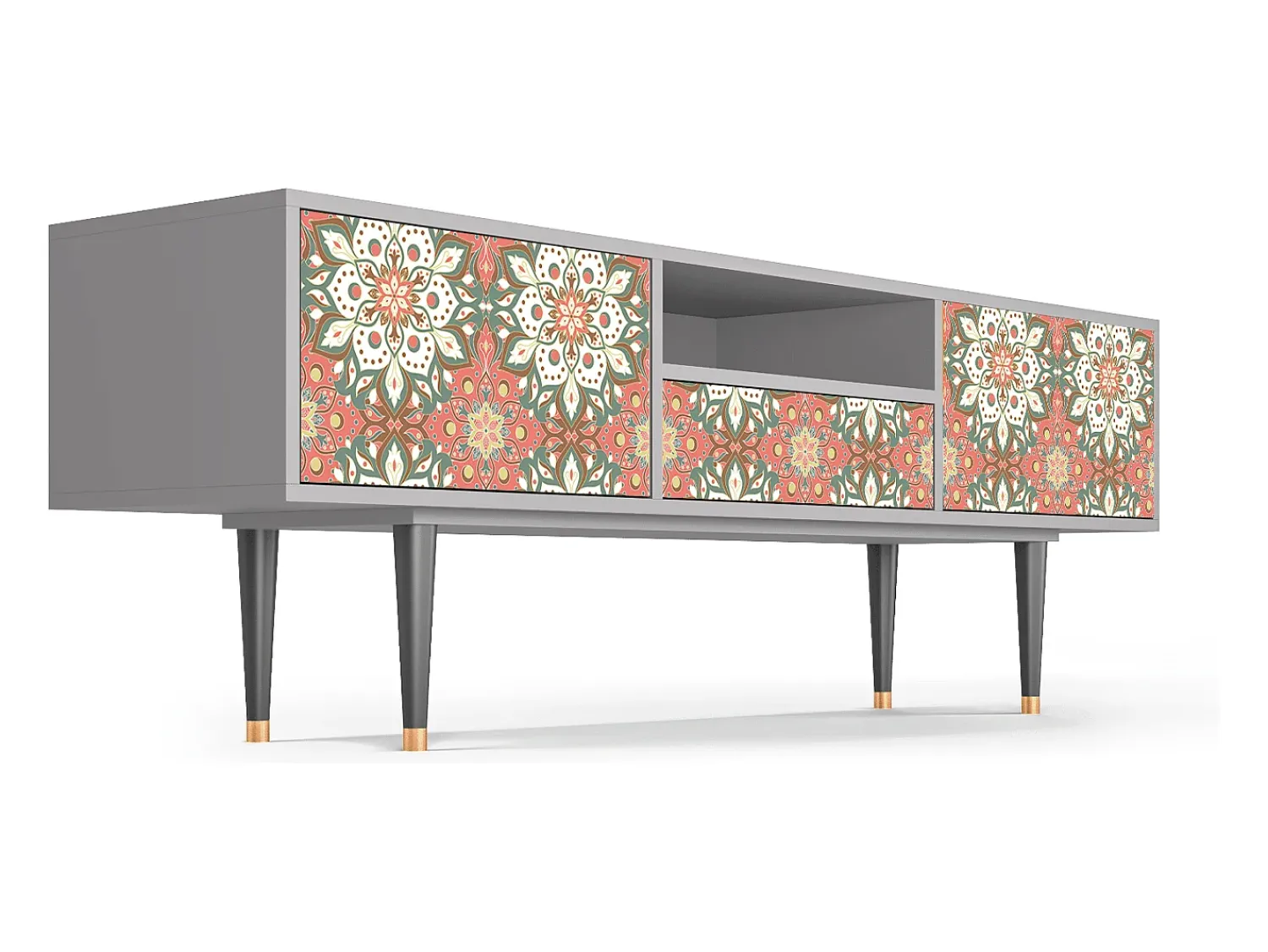 Móvel De Tv* Mueble de TV - 170х59х41 cm - T6 - Peach Grove, Cinza Cinzento