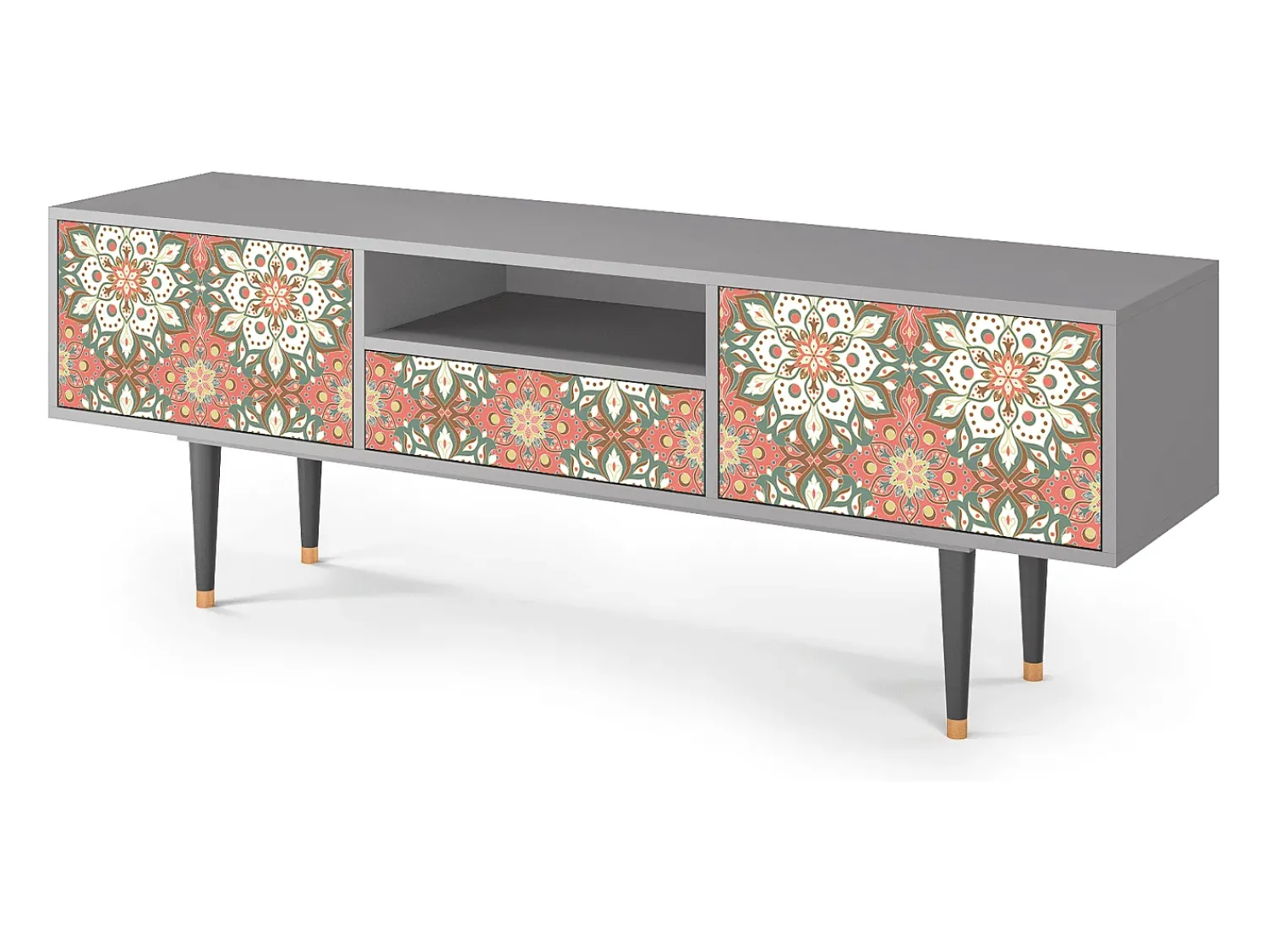 Móvel De Tv* Mueble de TV - 170х59х41 cm - T6 - Peach Grove, Cinza Cinzento