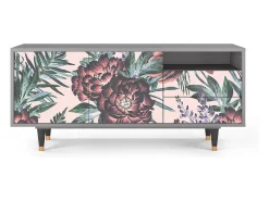 Sale Mueble de TV - 125х56х41 cm - T7 - Peach Peonies, Cinza Cinzento
