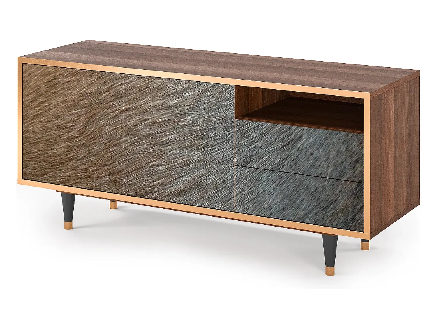 Móvel De Tv* Mueble de TV - 125х56х41 cm - T7 - Peanut Hair, Nogueira Castanho
