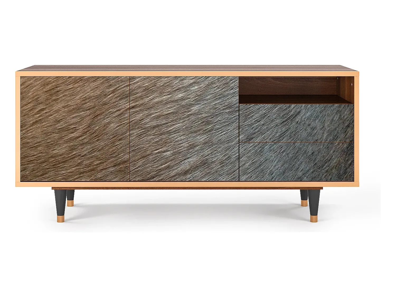 Móvel De Tv* Mueble de TV - 125х56х41 cm - T7 - Peanut Hair, Nogueira Castanho