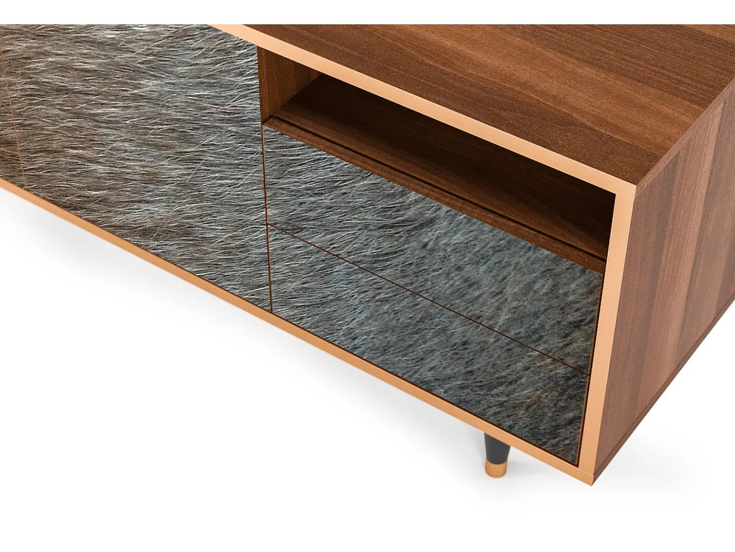 Móvel De Tv* Mueble de TV - 125х56х41 cm - T7 - Peanut Hair, Nogueira Castanho