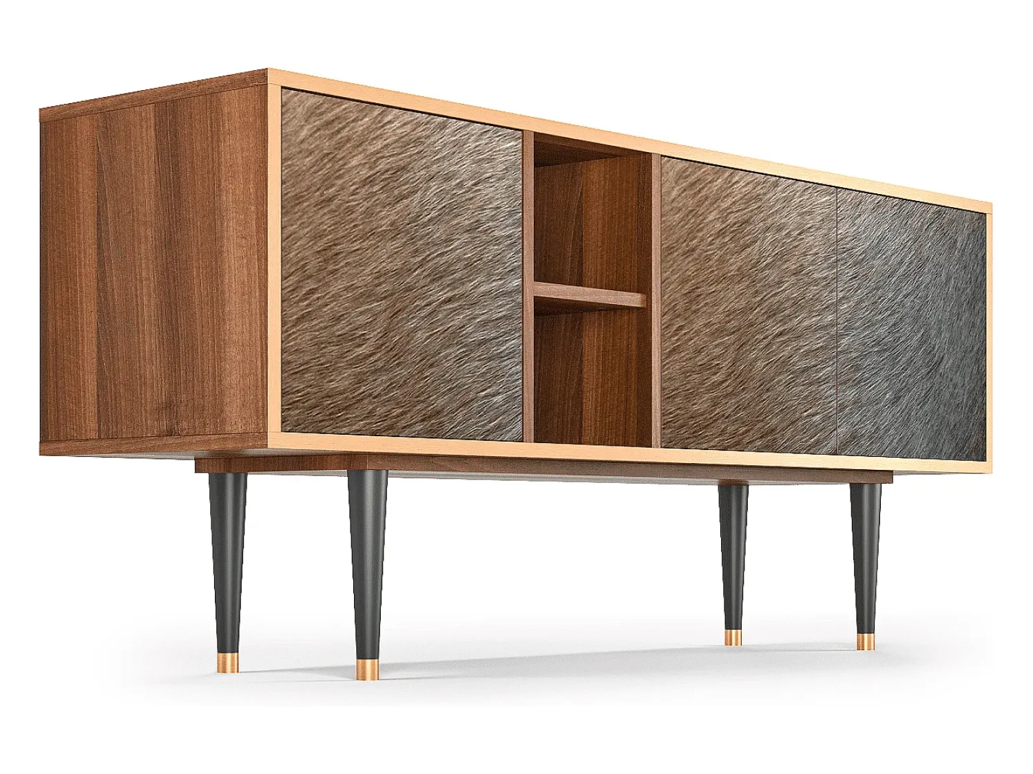 Mueble de TV - 150х69х41 cm - T5 - Peanut Hair, Nogueira Castanho