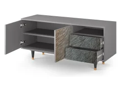 Móvel De Tv| Mueble de TV - 125х56х41 cm - T7 - Peanut Hair, Cinza Cinzento