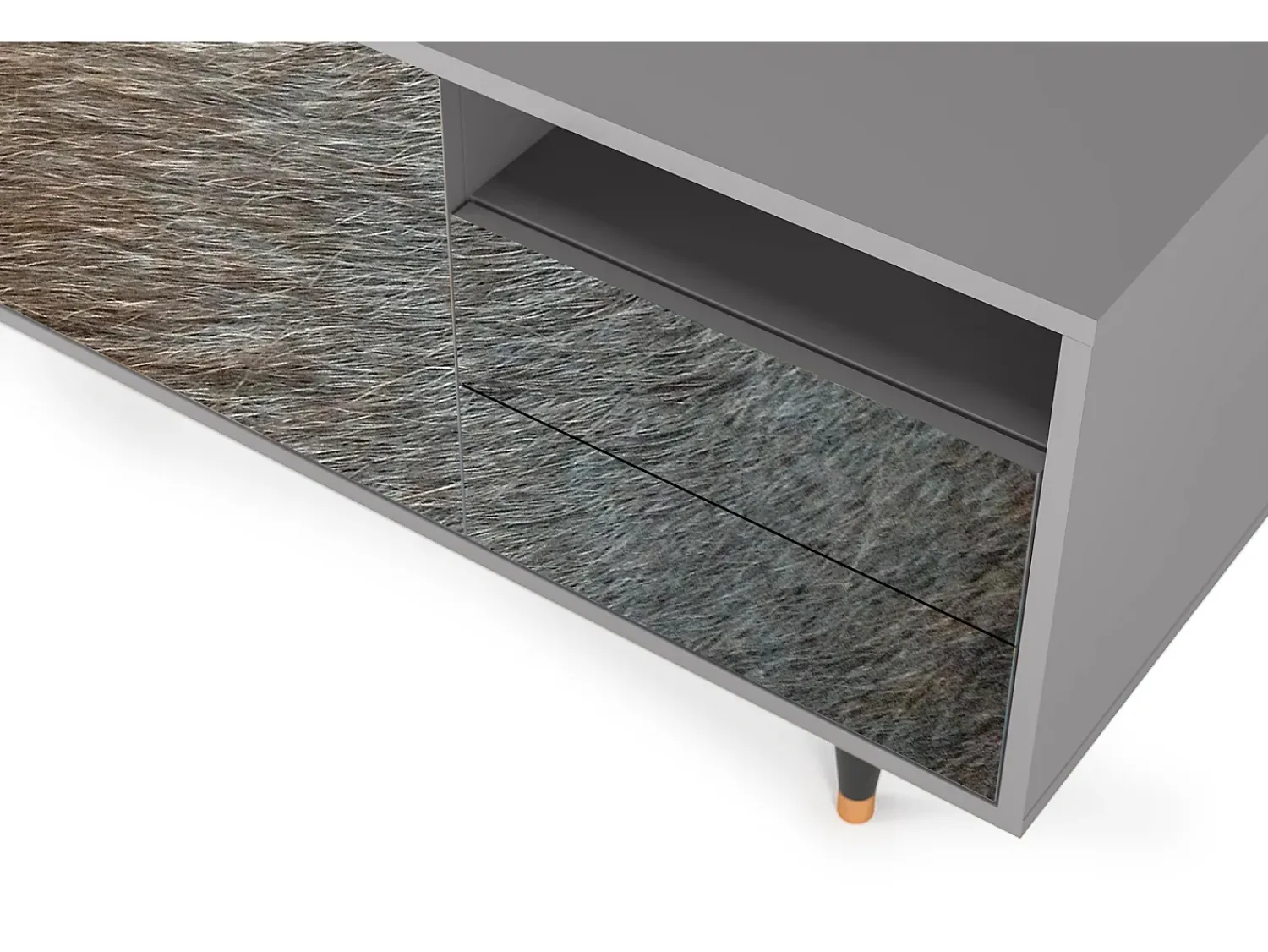 Móvel De Tv| Mueble de TV - 125х56х41 cm - T7 - Peanut Hair, Cinza Cinzento