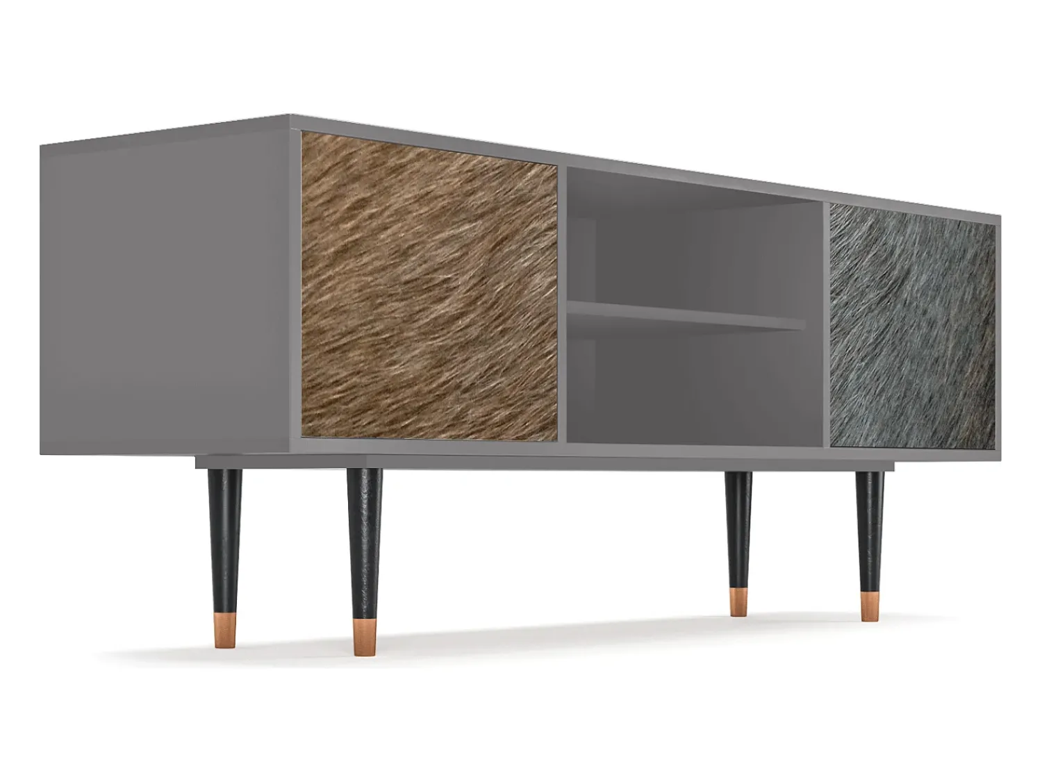 Móvel De Tv* Mueble de TV - 170х69х48 cm - T2 - Peanut Hair, Cinza Cinzento