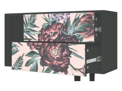 Móvel De Tv* Mueble de TV - 170х69х48 cm - T1 - Peach Peonies, Antracite Cinza antracite