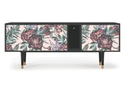 Móvel De Tv* Mueble de TV - 170х69х48 cm - T1 - Peach Peonies, Antracite Cinza antracite