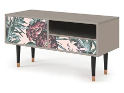 Móvel De Tv| Mueble de TV - 115х59х48 cm - T3 - Peach Peonies, Areia Bege
