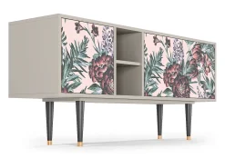 Mueble de TV - 150х69х41 cm - T5 - Peach Peonies, Areia^ Móvel De Tv
