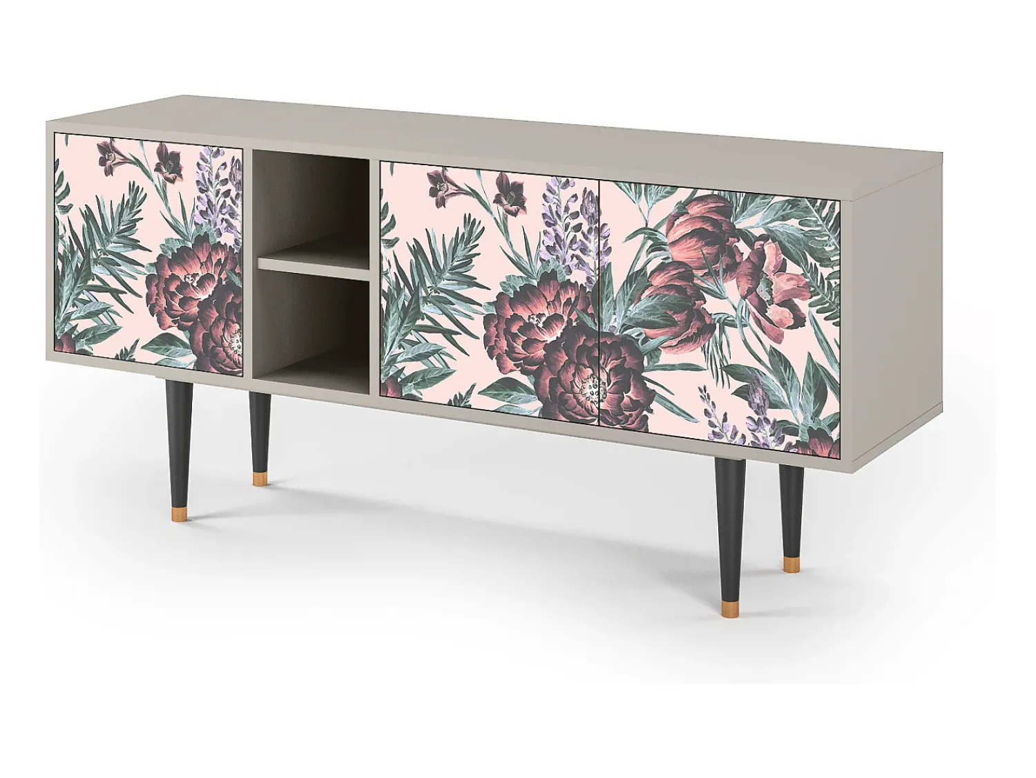 Mueble de TV - 150х69х41 cm - T5 - Peach Peonies, Areia^ Móvel De Tv