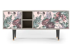 Mueble de TV - 150х69х41 cm - T5 - Peach Peonies, Areia^ Móvel De Tv