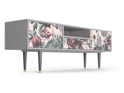 Mueble de TV - 170х59х41 cm - T6 - Peach Peonies, Cinza^ Móvel De Tv