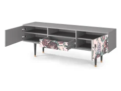 Mueble de TV - 170х59х41 cm - T6 - Peach Peonies, Cinza^ Móvel De Tv