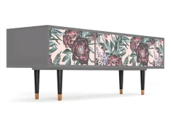 Móvel De Tv* Mueble de TV - 170х59х48 cm - T4 - Peach Peonies, Cinza Cinzento