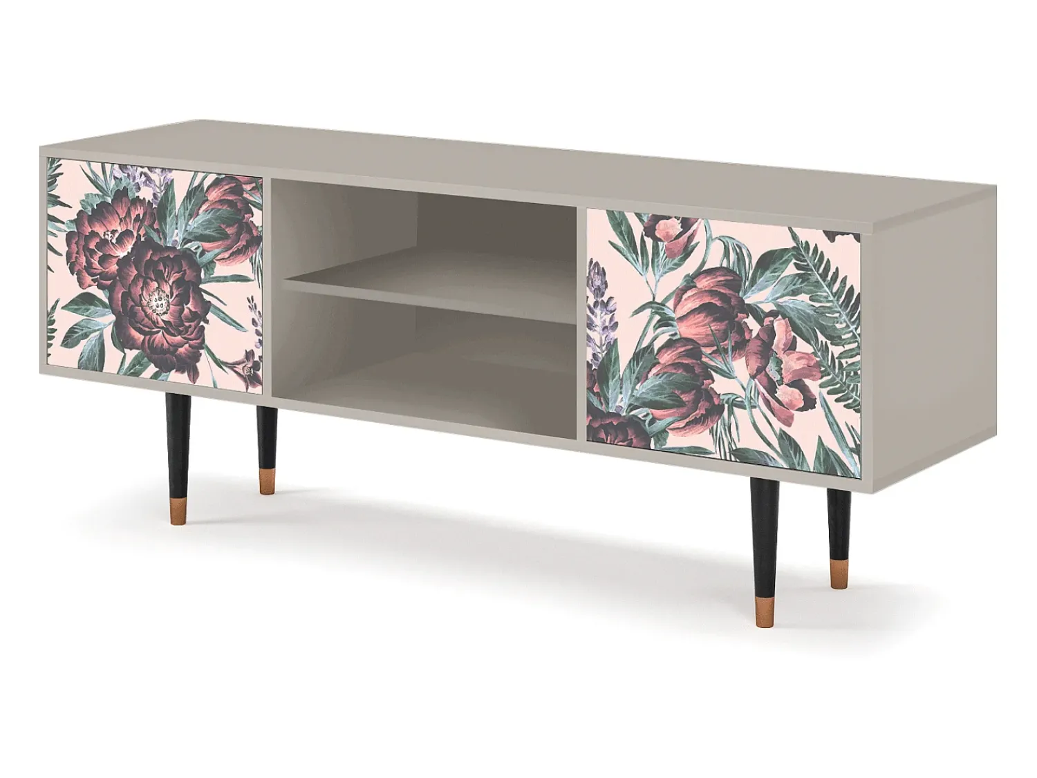 Clearance Mueble de TV - 170х69х48 cm - T2 - Peach Peonies, Areia Bege