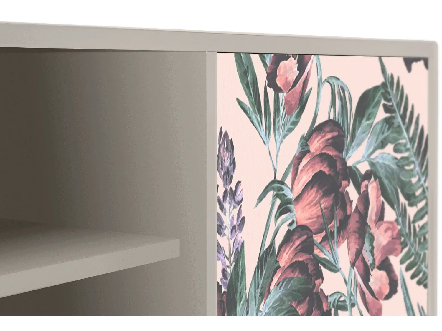 Clearance Mueble de TV - 170х69х48 cm - T2 - Peach Peonies, Areia Bege