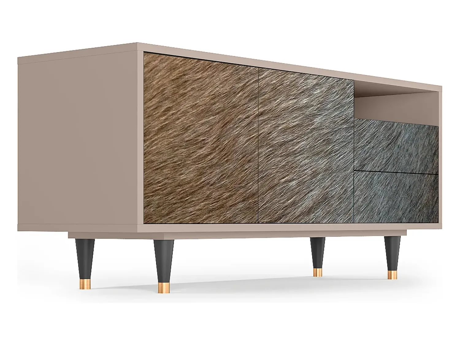 Móvel De Tv| Mueble de TV - 125х56х41 cm - T7 - Peanut Hair, Latte Bege