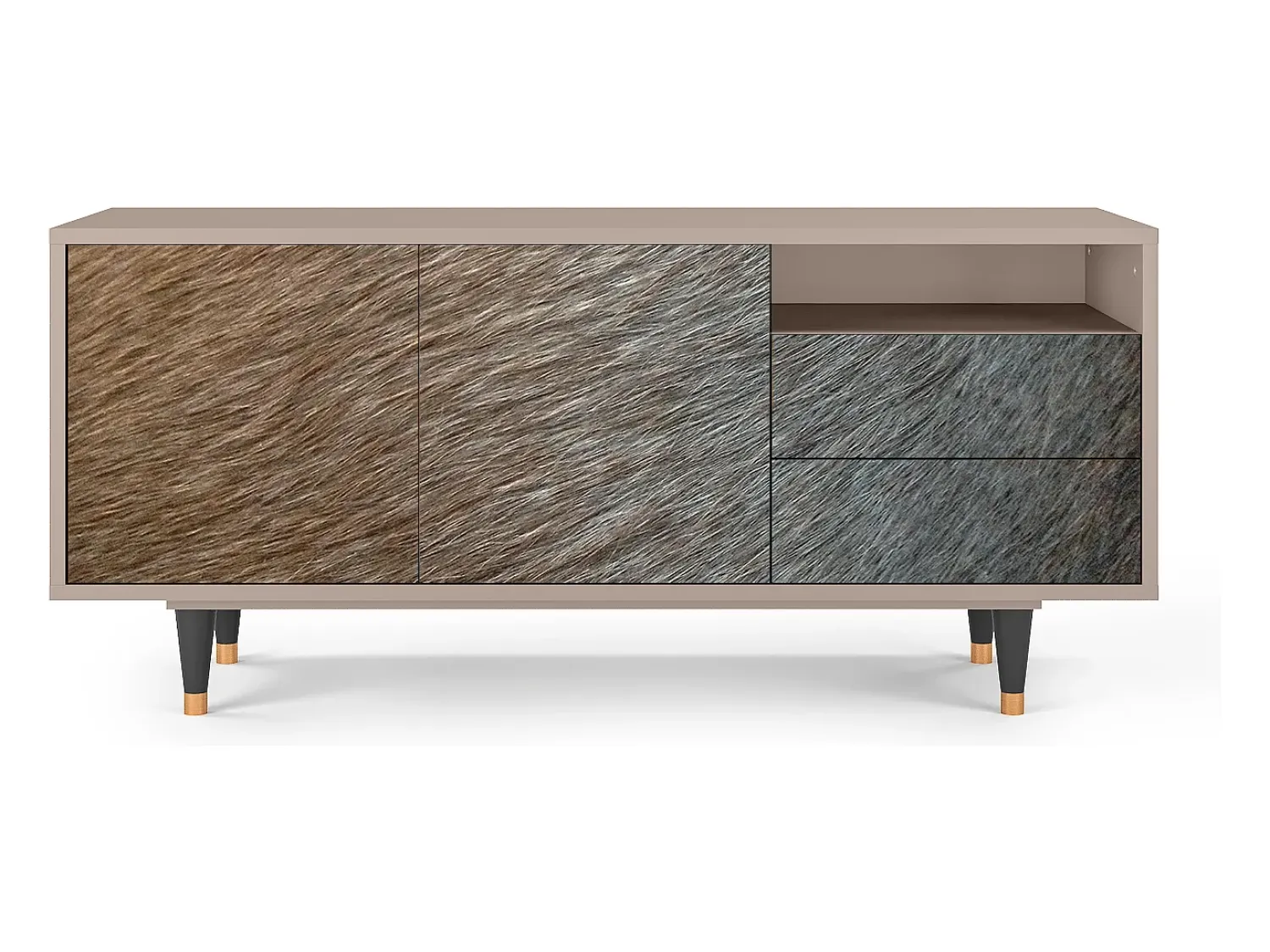 Móvel De Tv| Mueble de TV - 125х56х41 cm - T7 - Peanut Hair, Latte Bege